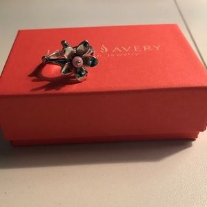 James Avery Flower Ring With Glass Bead